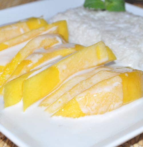 riz gluant mangue coco